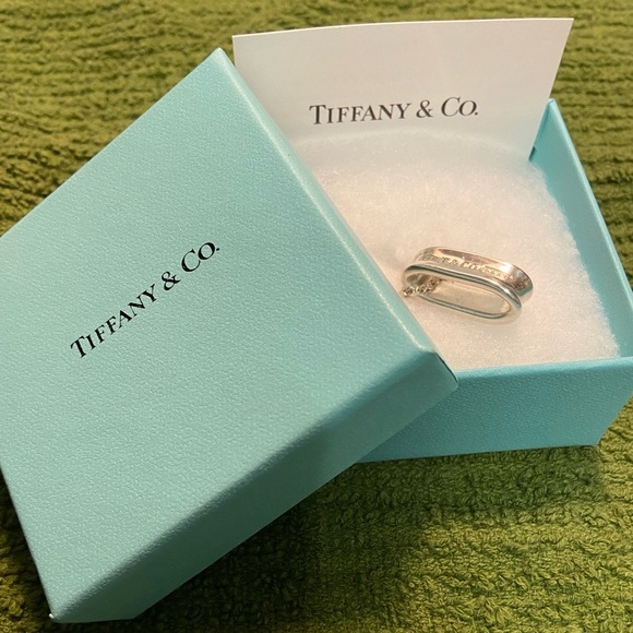 Authentic Tiffany & Co 1837. 925 Sterling Silver 1” oval pendant on 18” chain. - Picture 2 of 16